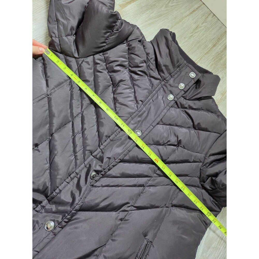 London Fog Womens Down Puffer Coat Plum Purple Snap Zip Jacket Size M EUC - Picture 4 of 11